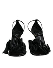 Dolce & Gabbana Black Leather Ankle Strap Heel Sandals Shoes
