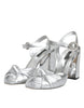 Dolce & Gabbana Silver Mirror Heels KEIRA Sandals Shoes