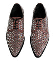 Dolce & Gabbana Brown Strass Embellished Derby Dress Shoes