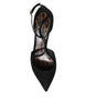 Dolce & Gabbana Black Suede Ankle Strap Heels Pumps Shoes