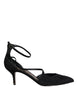 Dolce & Gabbana Black Suede Ankle Strap Heels Pumps Shoes