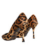 Dolce & Gabbana Brown Leopard Calf Hair Heels Pumps Shoes