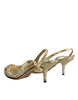 Dolce & Gabbana Gold Crystal Pumps Heels Slingbacks Shoes