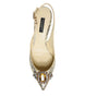 Dolce & Gabbana Gold Crystal Pumps Heels Slingbacks Shoes