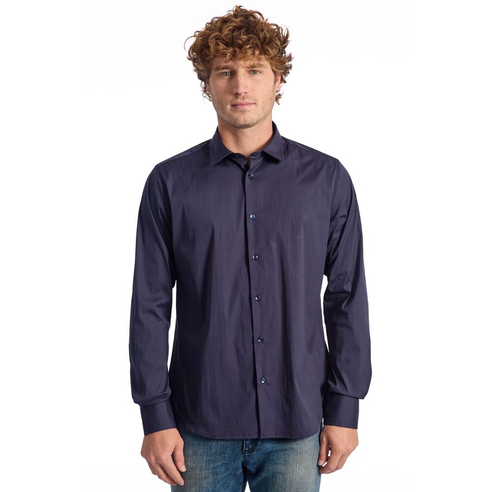Baldinini Trend Blue Cotton Men's Shirt