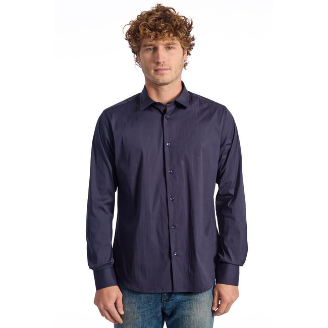 Baldinini Trend Blue Cotton Men's Shirt