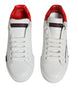 Dolce & Gabbana White Red Portofino Low Top Sneakers Shoes