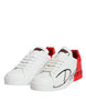 Dolce & Gabbana White Red Portofino Low Top Sneakers Shoes