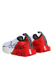 Dolce & Gabbana White Red Low Top Sorrento Men Sneakers Shoes
