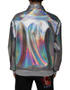 Dolce & Gabbana Silver Iridescent Full Zip Men Bomber Jacket