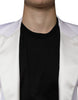 Dolce & Gabbana Off White Wool Single Breasted Dress Blazer