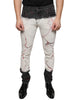 Dolce & Gabbana Black White Printed Skinny Men Denim Jeans