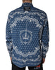 Dolce & Gabbana Blue White Bandana Print Cotton Casual Shirt