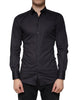 Dolce & Gabbana Black Cotton Stretch Dress GOLD Formal Shirt
