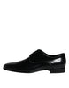 Dolce & Gabbana Black Leather Lace Up Men Derby Formal Shoes
