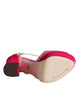 Dolce & Gabbana Pink Velvet Platform Ankle Strap Heel Sandals Shoes