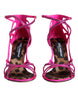 Dolce & Gabbana Pink Strass Ankle Strap Heels Sandals Shoes