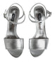 Dolce & Gabbana Silver KEIRA Heels Ankle Strap Sandals Shoes