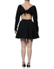 Dolce & Gabbana Black Viscose Cut Out A-line Long Sleeves Mini Dress
