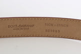 Dolce & Gabbana Polka Dot Snakeskin Belt with Silver Buckle