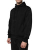 Dolce & Gabbana Black Cotton Full Zip Hooded Bomber Jacket