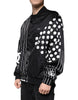 Dolce & Gabbana Black Polka Dot Stripe Nylon Bomber Jacket