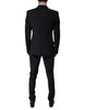 Dolce & Gabbana Black Wool 3 Piece Slim Fit Formal Men Suit