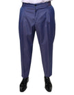Dolce & Gabbana Blue Wool Tapered Formal Dress Pants