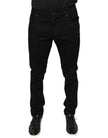 Dolce & Gabbana Black Cotton Stretch Skinny Men Denim Jeans