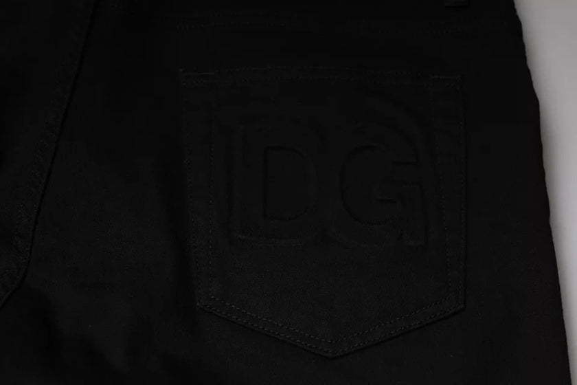Dolce & Gabbana Black Cotton Stretch Skinny Men Denim Jeans