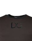 Dolce & Gabbana Brown Logo Cotton Crew Neck Pullover Sweater