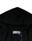 Dolce & Gabbana Black Logo Plaque Hooded Full Zip Sweater