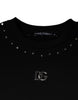Dolce & Gabbana Black Logo Stud Pullover Sweatshirt Sweater