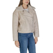 Vila Clothes Beige Artificial Leather Jackets & Coat