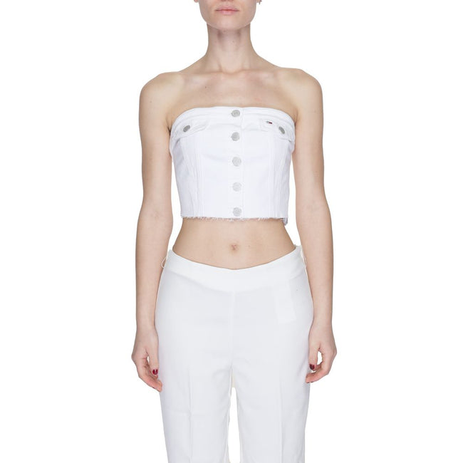 Tommy Hilfiger Jeans White Recycled Cotton Tops & T-Shirt