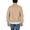 Blauer Beige Leather Jacket