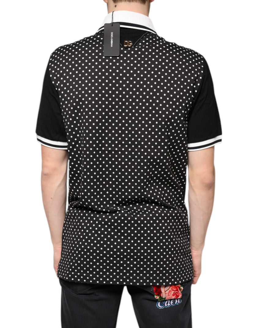 Dolce & Gabbana Black White Stripes Collared Polo T-shirt