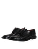 Dolce & Gabbana Black Leather Derby Wingtip Formal Shoes