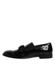Dolce & Gabbana Black Leather Loafers Men Formal Dress Shoes