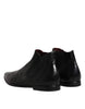 Dolce & Gabbana Black Leather Chelsea Men Ankle Boots Shoes