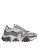 Versace Grey Leather Neoprene Chunky Low Top Squalo Sneakers Shoes