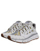 Versace White Trigreca Barocco Print Low Top Sneakers Shoes