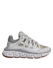 Versace White Trigreca Barocco Print Low Top Sneakers Shoes