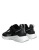 Versace Black Canvas Quad Fabric Medusa Low Top Sneaker Shoes