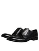 Dolce & Gabbana Black Leather Derby Formal Men Dress Shoes