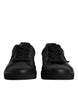 Dolce & Gabbana Black Leather London Heart Men Sneakers Shoes