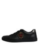 Dolce & Gabbana Black Leather London Heart Men Sneakers Shoes