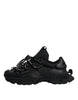 Dolce & Gabbana Black Low Top Space Lace Up Sneakers Shoes