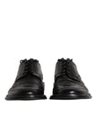 Dolce & Gabbana Black Leather Derby Wingtip Formal Shoes