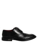 Dolce & Gabbana Black Leather Derby Wingtip Formal Shoes